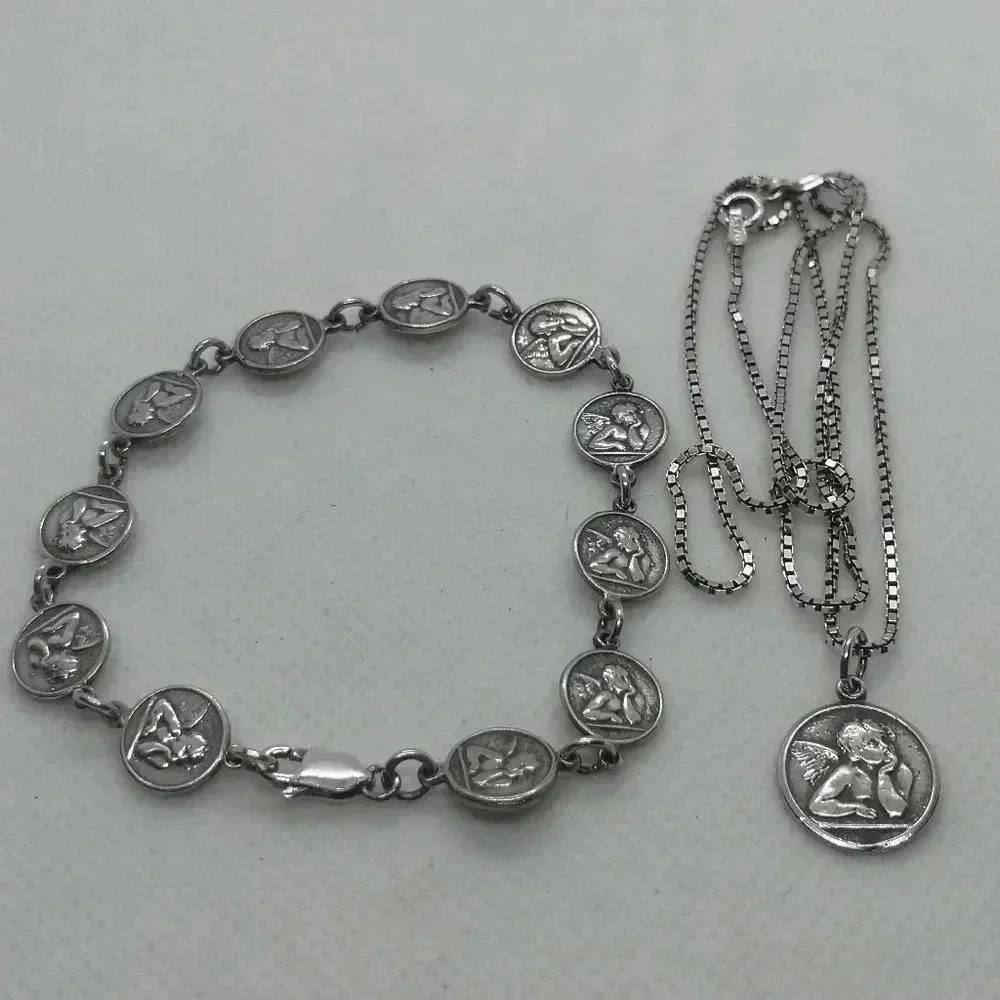 ✨ Sterling Silver Angel/Cherub Motif  Matching Set ✨